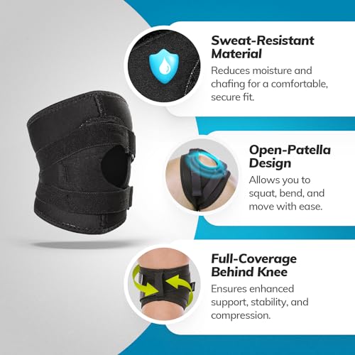 BraceAbility Plus Size Patella Tracking Knee Brace - Adjustable Patella Stabilizer for Women and Men with Large Legs, XXXL Knee Pain Relief for Osteoarthritis, Tendonitis, Post-Injury Support (3XL) - size: XXX-Large