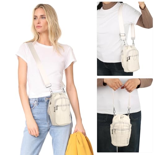 Rueesh Water Bottle Holder Bag with Adjustable Strap - color: Beige