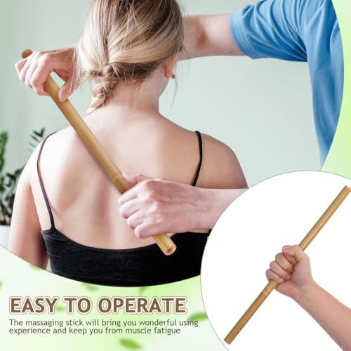 LALAFINA Bamboo Massage Stick, Long Body Roller for Muscle Massage, 1pc