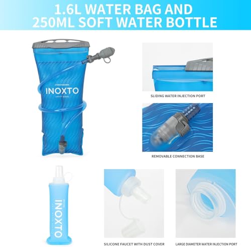 INOXTO Running Hydration Vest Backpack,Lightweight Insulated Pack with 1.5L Water Bladder Bag Daypack for Trail Hiking Running Cycling Race Marathon for Women Men - color: Orange White