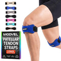 Modvel Knee Strap Patella Tendon Support Brace Band, One Size, 2-Pack - color: Royal Blue