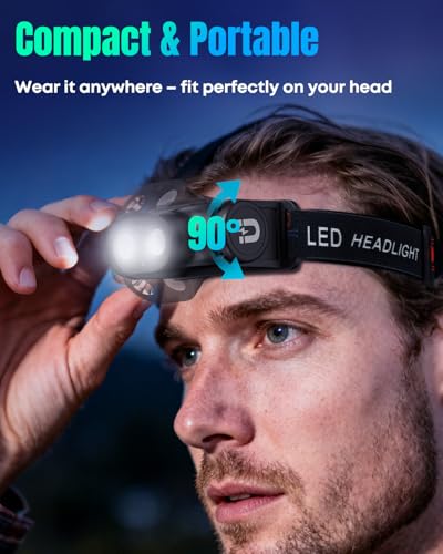 Pawfly Hat Light, LED Headlamp, Rechargeable Cap Lights, Waterproof Helmet Light - size: 1Pack-1