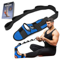 DMoose Fitness Foot & Calf Stretcher with Adjustable Padded Stretching Strap for Plantar Fasciitis, Hamstring, Heel Spurs and Achilles Tendonitis Relief - Yoga Leg Stretch Strap for Flexibility - color: Blue