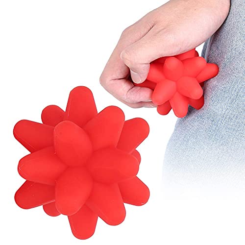 Massage Ball Silicone,Spiky Massage Ball for Trigger Point Massage, Deep Tissue Tai Chi Ball for Myofascial Release Acupoint Stimulation Exercise Recovery(Red)