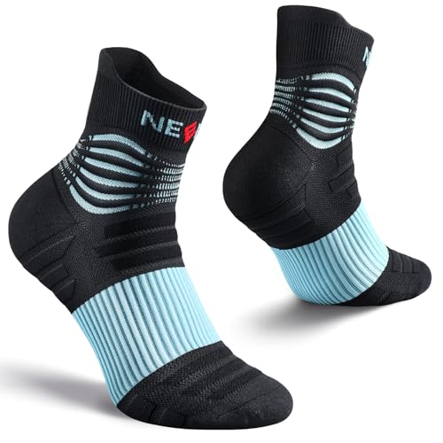NEENCA Professional Compression Socks for Women Men Circulation, 20-30 mmHg - color: Black Blue, size: Large
