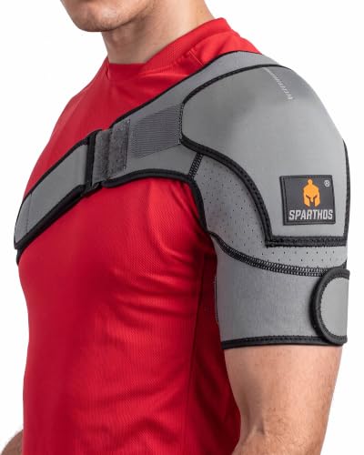 Sparthos Rotator Cuff Shoulder Brace for Women & Men - Support - Gray-XXL - color: Gray/Black, style: XXL