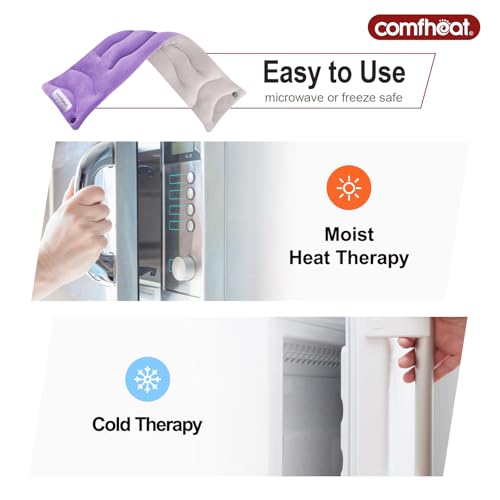 Neck Heating Pad Microwavable for Pain Relief, FSA Eligible HSA - color: Purple