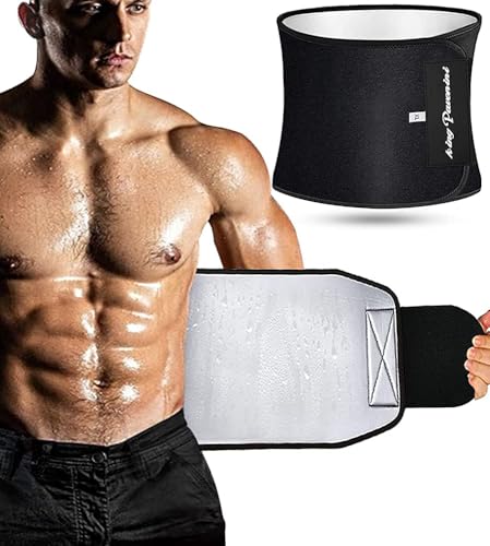 KingPavonini Waist Trainer for Men Women Belly Fat, Sweat Belt Band - color: Black, size: M ( W 8'' × L 38'')