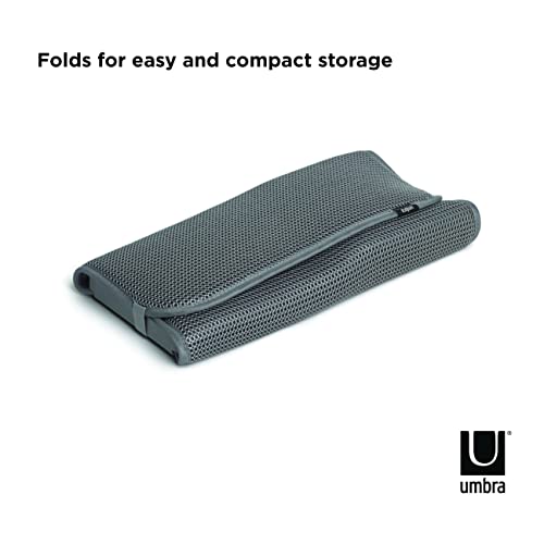 Umbra Udry Dish Drying Rack, Folding Dish Drainer Mat, Mini, Dark Grey - color: Gray, size: 20" x 13"