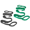 AGREJO Stretching Strap Yoga Strap Physical Therapy for Home Workout, 10 Loops Non-Elastic Stretch Band for Pilates, Flexibility, Exercise and Gymnastics - color: 2-Pack Black/Green