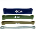 4KOR Fitness Resistance Loop Band Set, Perfect for Crossfit, Yoga, Physical Therapy, and Booty Building - color: 4 Extra Thick Bands