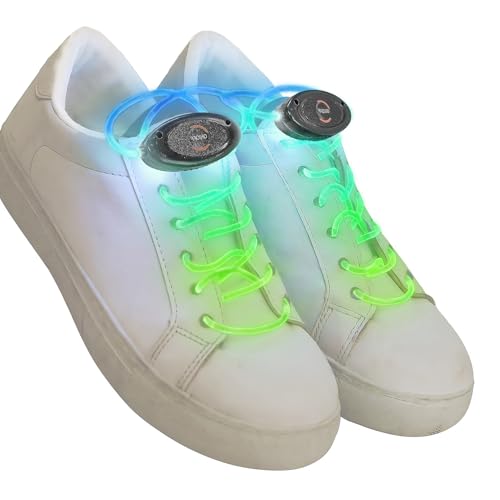 Luwint Fun LED Shoe Laces, Colorful Glow in The Dark with 3 Flash Modes, Light Up Shoelaces for Rave Party Dance Skate Accessories