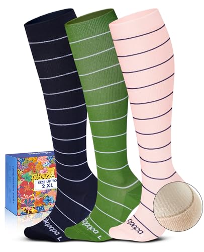 Cute Compression Socks for Women - color: Stripes, size: Large-X-Large