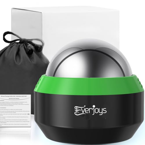 Massage Ice Roller Ball Cold & Heat Therapy Tissue Relief Muscle Recovery - color: Black and Green