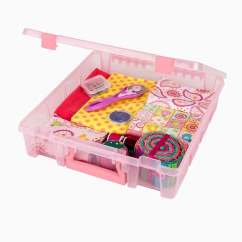 ArtBin Super Satchel 1-Compartment Craft Storage Box, Aqua - color: Blush