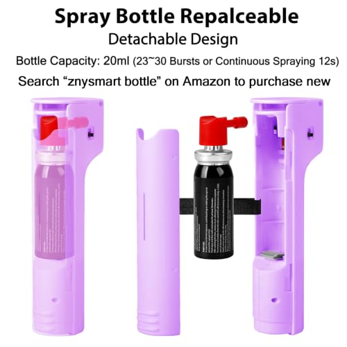 3-in-1 Pepper Spray Personal Alarm, 12ft Quick Release Gel UV Dye, 140dB Siren 3 Red Strobe, Women Wife Daughter Mother Girlfriend Love Safety Gift, Rechargeable, Refill Canister, Birthday Graduation - color: Purple