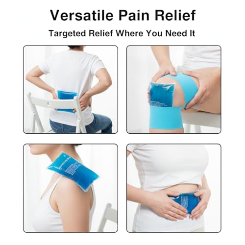 Gel Ice Packs, Cold Pack Versatile Gel Ice Packs Long-Lasting Cooling Relief for Injuries and Hot Days, Reusable, Super Effective Ideal for Pain Relief (Blue （Large 2 Pack）)