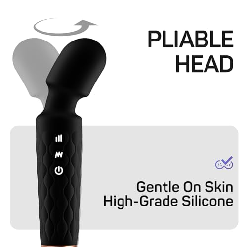 Personal Massager - 4H Max Runtime & Ultra-Quiet - Waterproof - 20 Modes 8 Speeds for Deep Tissue Back Massage, Post-Workout Recovery and Neck Muscle Relaxation(Black) - color: Black