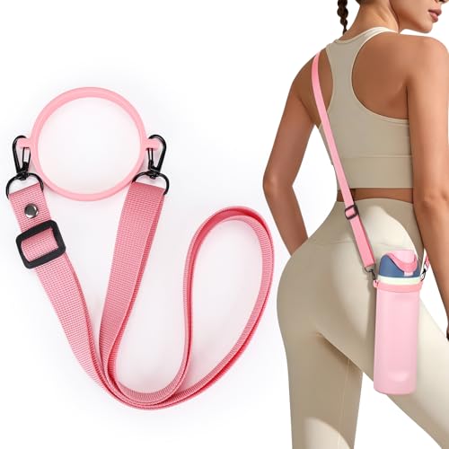 Accmor Water Bottle Strap Compatible with Owala Freesip Sway 30 oz 40 oz and Owala Freesip 24 oz 32 oz 40 oz, Adjustable Portable Water Bottle Handle Strap for Owala - color: pink