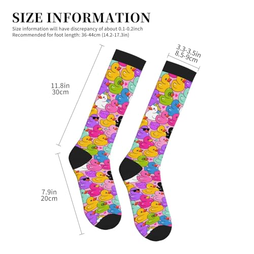 Compression Socks Circulation 15-20 Mmhg Knee High - color: Colorful Duck