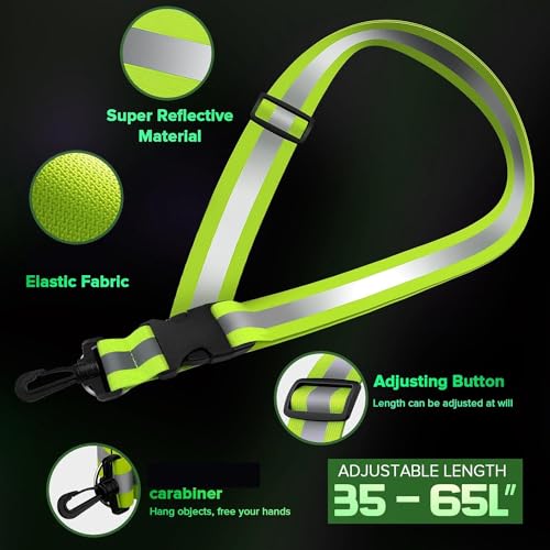 Reflective Sash for Walking at Night High Visibility Nylon with 2 Pcs Reflective Armbands