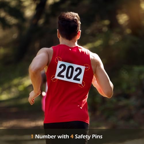 TRIWONDER Race Bibs Running Numbers with Safety Pins, Tyvek 4"x7" Large Numbers 1-500 for Marathon Runners Events Sports Games - color: Black&white [4"x7"] 301-400