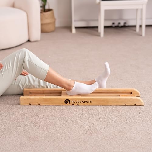 Knee & Hip Rehab Glider – Physiotherapy Equipment for Stroke Rehab, Recovery Aids, Slide Board for Post-Surgery & Injury – Lightweight Oak Design, Improves Mobility & Circulation