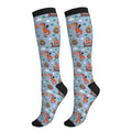 Compression Socks Women Knee High Support Circulation Stockings for Running Cycling Flying - color: Vikings