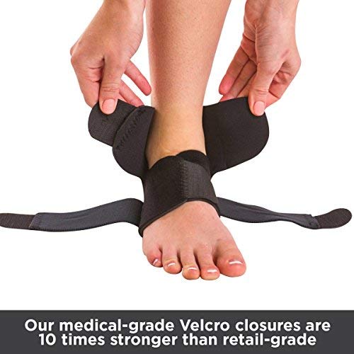 BraceAbility Neoprene Water-Resistant Ankle Brace | Compression Foot Wrap for Swimming, Running, Surfing, Diving, Exercise, Athletic Support & Protection, Sprains, Tendonitis and PTTD Pain (S/M) - size: Small/Medium (Pack of 1)