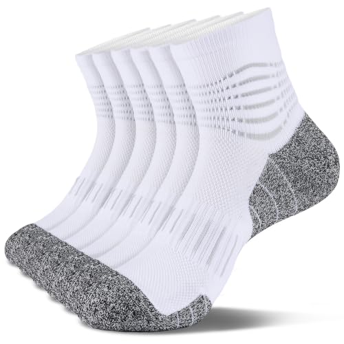 IRAMY Ankle Compression Socks for Men Plantar Fasciitis Relief 3/5 Pairs - color: X‑white(3 Pairs), size: Medium