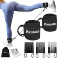 Ayombo Ankle Resistance Bands with Cuffs, Home Gym Workout Equipment, Lifting Glute Butt Exercise Equipment for Women, Ankle Weights Fitness Set, Leg Booty Equipment for Training Perfect Body Shape - color: 2-Black