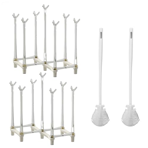2-Pack Expandable Bottle Drying Rack, White - color: White