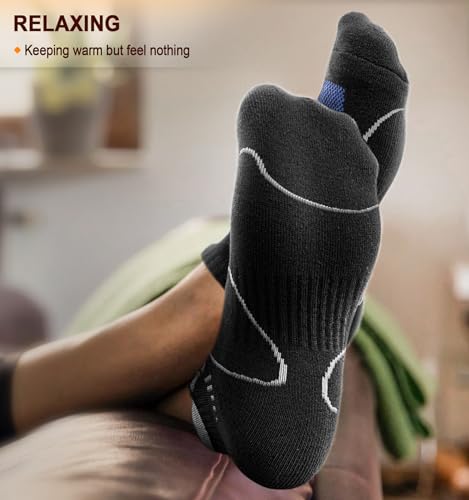 BULLIANT Men Running Ankle Socks 6Pack-Cushioned Support-Low Cut No Show - color: Black/Creamy White3015, size: 10-12