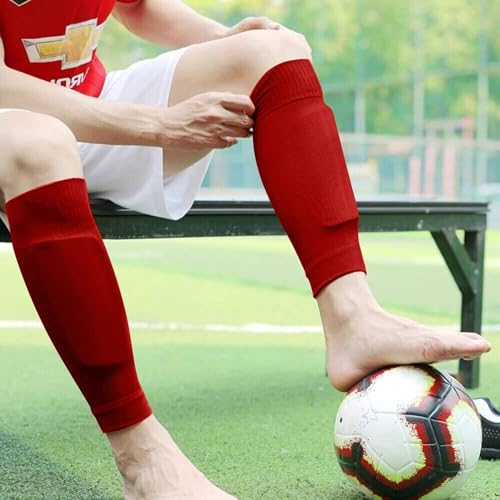 COUVER Unisex Long Leg Compression Sleeves - color: Red, size: Medium