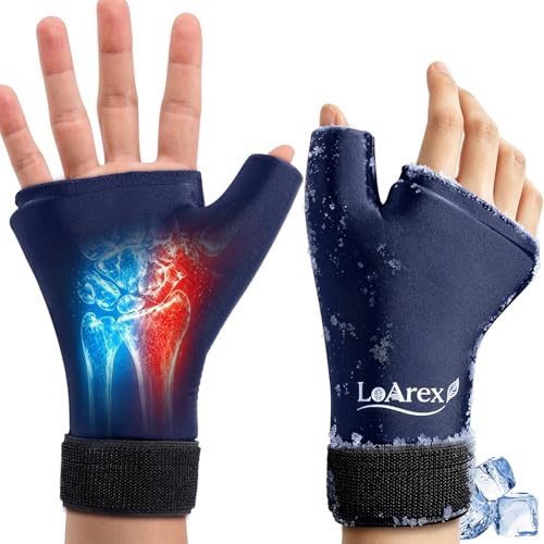Wrist Ice Pack Wrap with Thumb Brace 2 Pack, Reusable Gel Hot Cold Therapy Glove for Carpal Tunnel Arthritis Tendonitis, Fits Left Right Hand S/M Blue - color: Blue, size: S/M