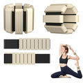 Pilates Wrist and Ankle Weights for Women - Adjustable Weighted Bangles for Men, 2 lbs Weighted Arm Bands Foot Leg Weights for Walking, Yoga, Training, Exercise, Running, Set of 2 (1LB Each) - color: Beige