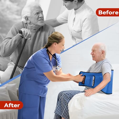 Transfer Belt Transfer Sling for Elderly, Lift Assist Gait Belt for Seniors - color: Blue-aa