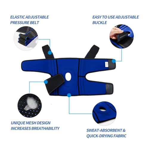 DOUFURT Knee Brace for Men & Women, Side Stabilizers & Patella Gel Pads - color: Blue, size: Small