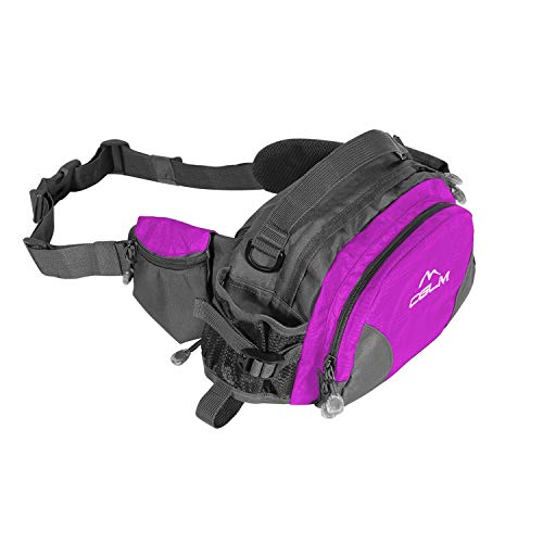 Hiking Fanny Pack Waist Bag with Water Bottle Holder for Men Women Outdoors Walking Running Lumbar Pack Fit iPhone iPod Samsung Phones (Purple004) - color: Purple03