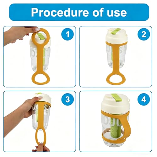 2 Pack Water Bottle Accessories Carrier Grip, Non-Slip Silicone Handle Strap Makes Any Bottle Handheld, Soft Band Holder for Gym During Workouts (Khaki 2pcs) - color: Khaki 2pcs