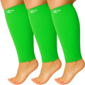 Zeta Wear Plus Size Calf Compression Sleeves for Women and Men, Wide Calf Footless 15-19 mmHg, 2XL-6XL - color: 3 Pair - Green, size: 2XL