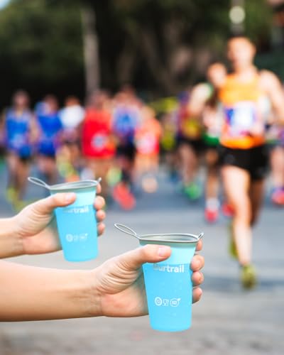 200 ml/6.8 oz-2Pack-Collapsible Cup TPU Running Water Cup Foldable Reusable Protable for Running,Backpacking,Traveling,Climbing,Marathon-BPA Free,SkyBlue - color: 2 Pcs 200ml Sky Blue Cup