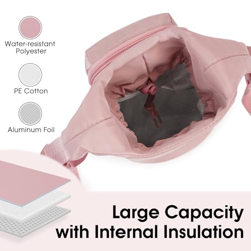 Ceneda Water Bottle Carrier Bag with Phone Pocket 32oz 40oz Tumbler Insulated Water Bottle Holder with Adjustable Shoulder Strap Carrier Sling Bag (Pink) - color: Pink