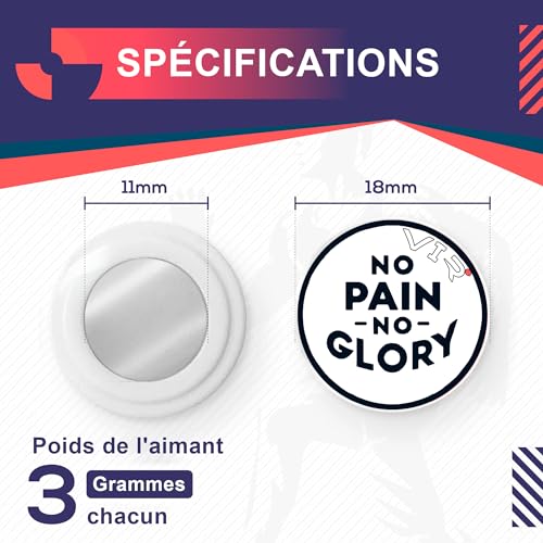 4 Race Bib Magnets for Runners, Race Bib Clips, No Pins, No Pain No Glory - color: No Pain No Glory
