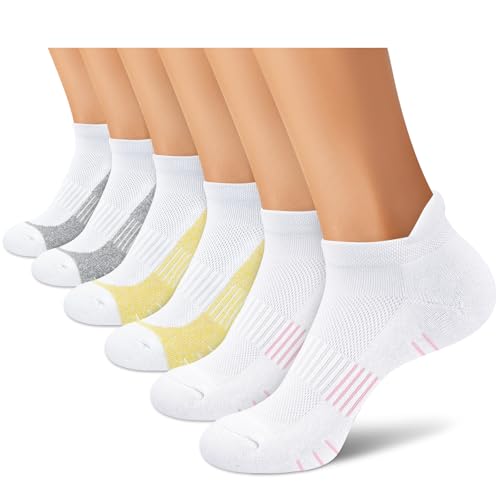 cuangya Ankle Socks Women Athletic Running Cushion Low Hiking Sock 5-6 Pair - color: 6 Pairs Mutil-color, size: 5-8