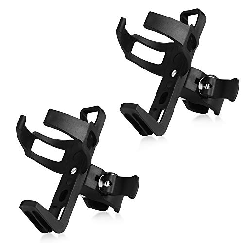 Accmor 2 Pack Bike Water Bottle Holders No Screws, Universal Bike Cup Holder, 360 Degree Rotatable Bike Water Bottle Cage, Water Bottle Holders for Kids Bike Adult Bike - color: Black