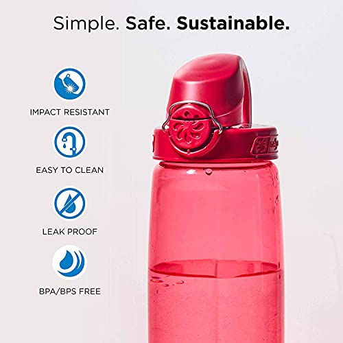 Nalgene 24 oz On The Fly Lock-Top Water Bottle, Slate Blue w/Glacial (Pack of 6) - color: Slate Blue with Glacial, size: 22 Ounces (Pack of 6)