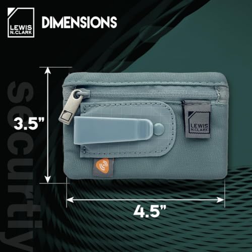 Lewis N. Clark RFID Blocking Hidden Clip Travel Money Belt, Seafoam Grey - color: Seafoam Grey