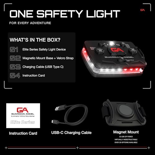 Guardian Angel Elite Safety Light - White/Red Front & White/Red Rear - color: WhiteRed/WhiteRed, size: 1-Pack