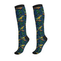 Compression Socks, Unisex 15-20 mmHg Knee High Support Socks - color: Dinosaur